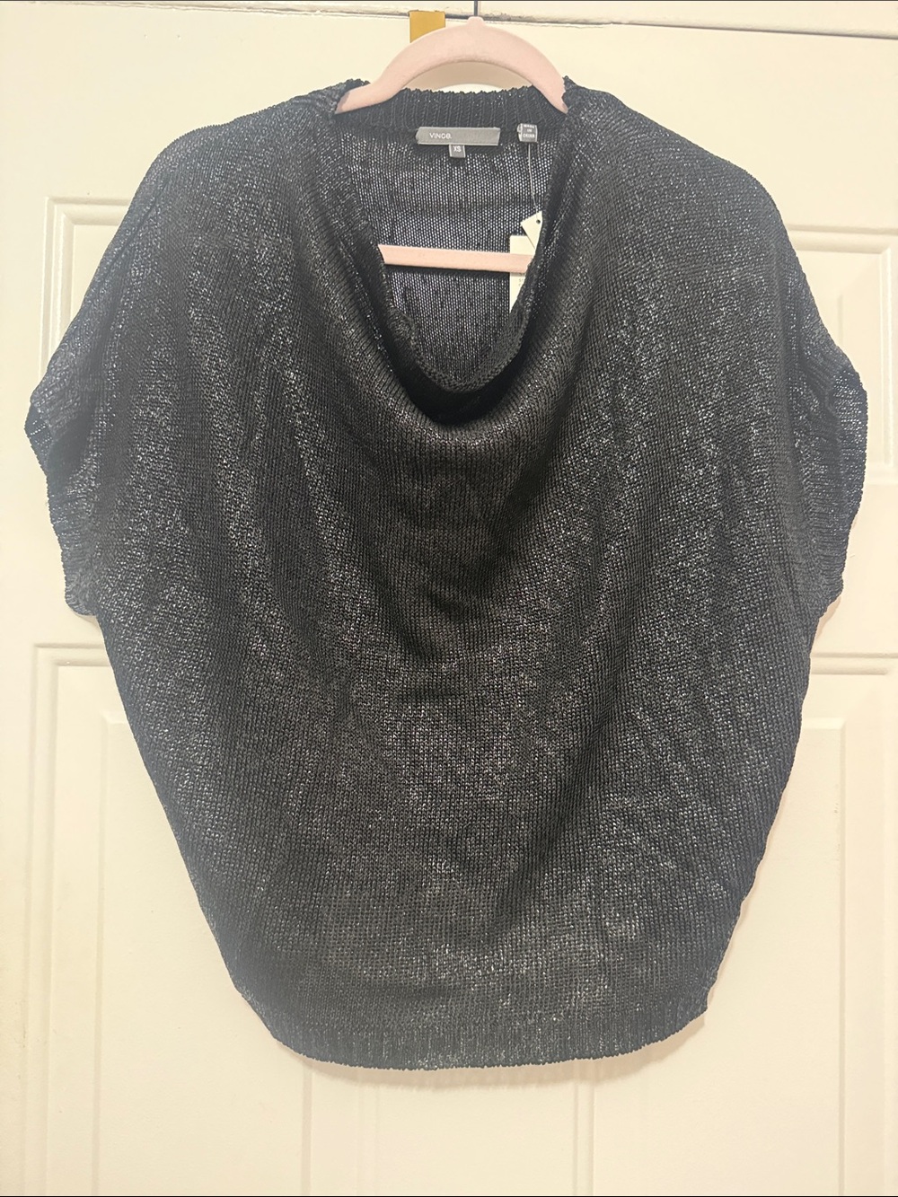 Vince Shimmery Black  Cowl Neck Sweater